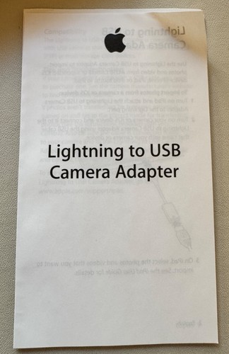 Apple Authentic Lightning to USB Camera Adapter - MD821AM/A, used in box - Bild 7 von 7