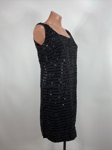 Vintage 60s Wiggle Sequin Party Prom ORVIETO Shiny Glittery Mini Dress Disco M/L - Picture 4 of 8