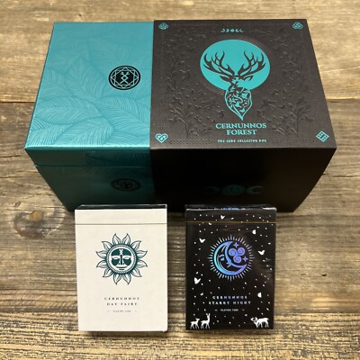 Cernunnos Forest Cube Collector Box, Celtic Myth & Zodiac Playing Cards