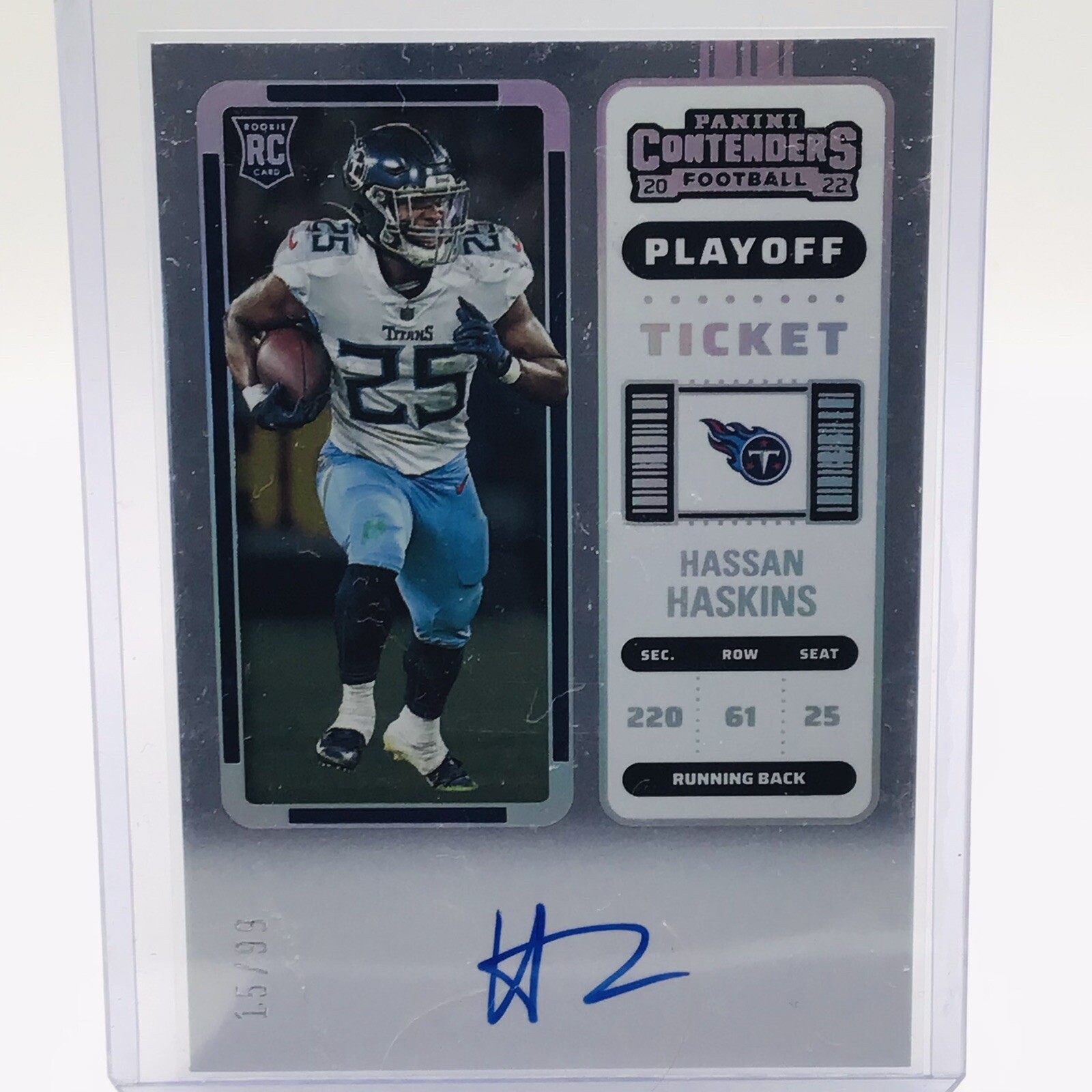 HASSAN HASKINS 2022 PANINI CONTENDERS #119 ROOKIE PLAYOFF TICKET AUTO /99