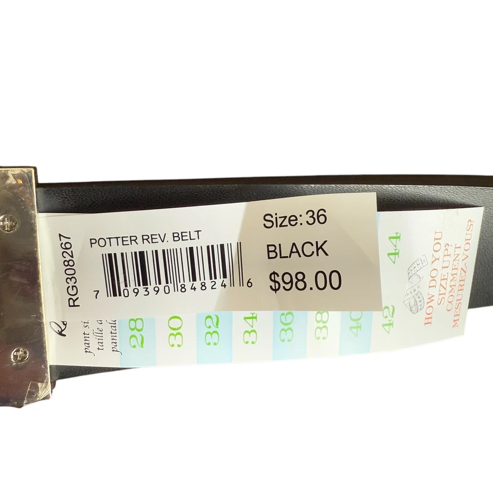 Cinturón Robert Graham Para Hombres Potter Rev Cuero Repujado Negro Plata Hebilla Foto 4 de 4