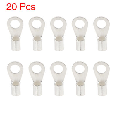 20pcs M5 Silver Plated Copper Ring Wire Crimp Terminal Connector 19.5 x 9mm