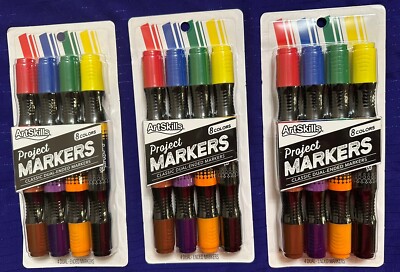 3 Pack Artskills Project Markers Classic Dual Ended Markers 8 Colors Each
