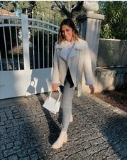 Zara Aw2019/20 Double Face Faux Sherling Biker Jacket Sz M Bloggers Sold Out