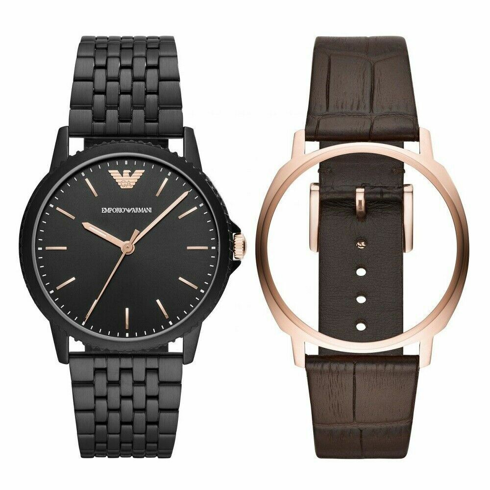 ARMANI腕時計　AR80021 Emporio Armani AR80021 Mens Brown Analogue Watch 41mm for sale