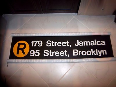 54X12 NY NYC SUBWAY ROLL SIGN COLLECTIBLE 179 ST JAMAICA 95 STREET BROOKLYN HOME