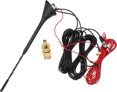 A ABSOPRO Fahrzeugantenne DAB Autoradio Antennensplitter verstärkt schwarz