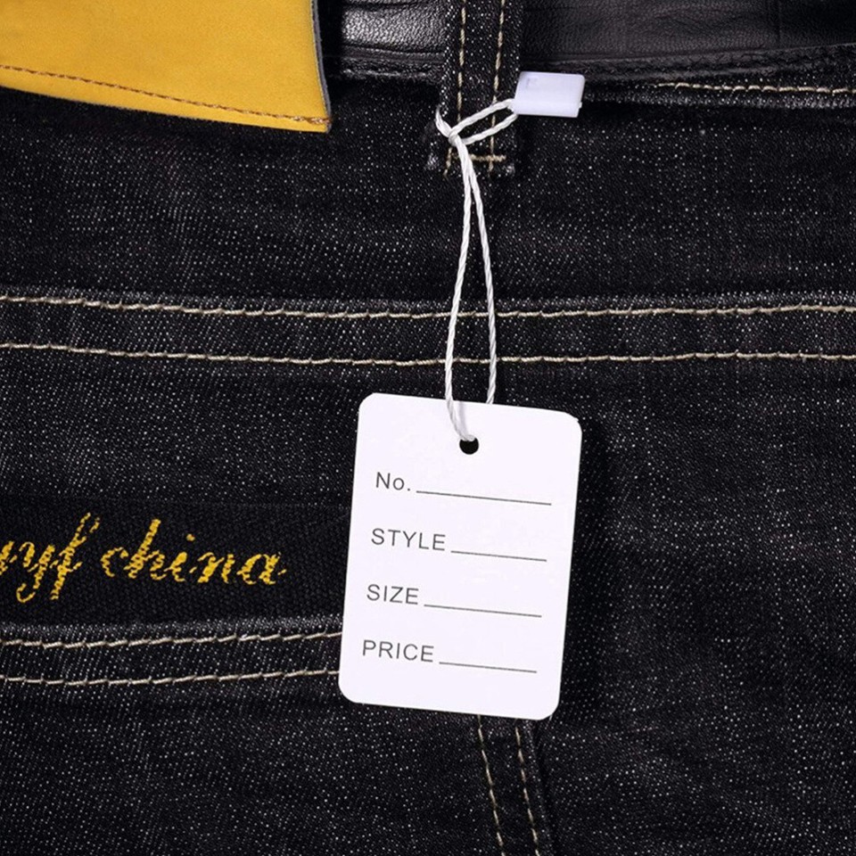 1000 Pcs White Paper Price Tag Clothing Tagger Jewelry Tags Customize