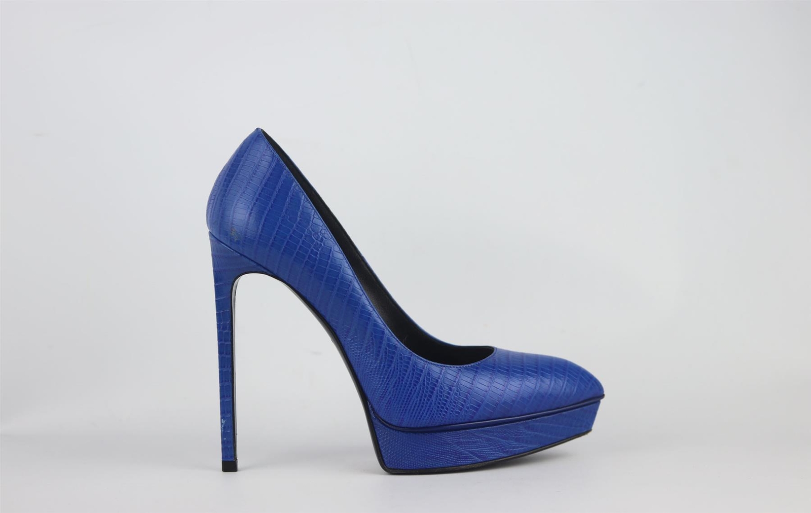 POMPE PLATEAU IN PELLE GOFFRATA SAINT LAURENT JANIS CROC EU 38 5 UK 5 5 US 8 5