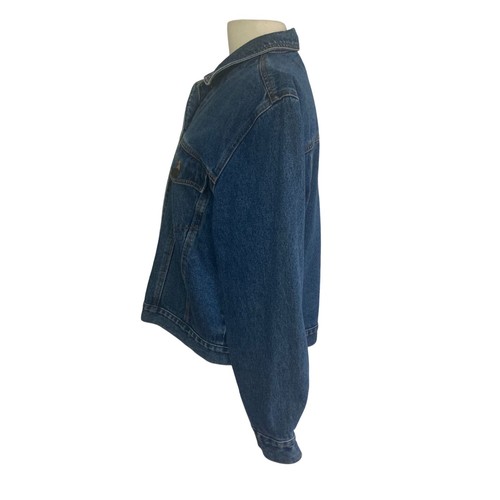 Vintage Bill Blass Denim Jacket Womens Large Button Closure Trucker Jacket - Picture 9 of 9