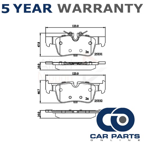 Brake Pads Set Rear CPO Fits Mini Clubman Countryman BMW X1 i3 + Other