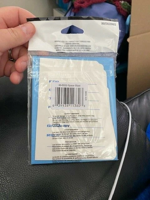 HAPPY BIRTHDAY Space Blast INVITATIONS (8) ~ Party Supplies Invites Cards Notes - Image 2 of 2