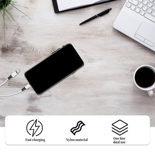 Dual Charging Cable Nylon Braided USB Cable Phone Charger Cord Data Line - 第 7/12 張圖片