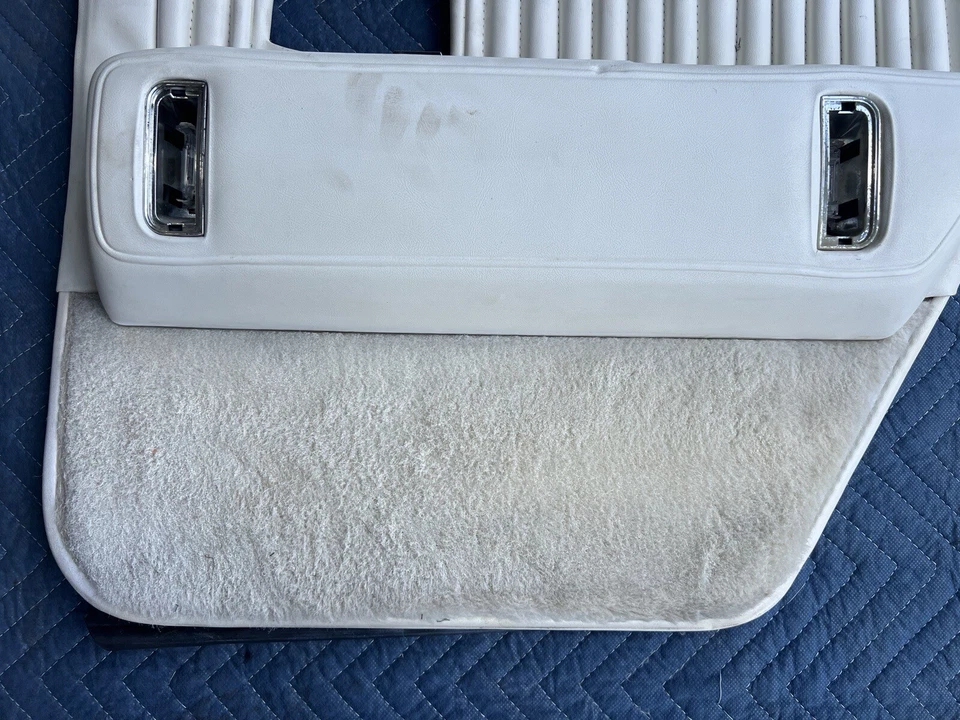1980-1985 Cadillac Seville White Door Cards Sedan Set Front Rear OEM #3308M - Image 3 of 4