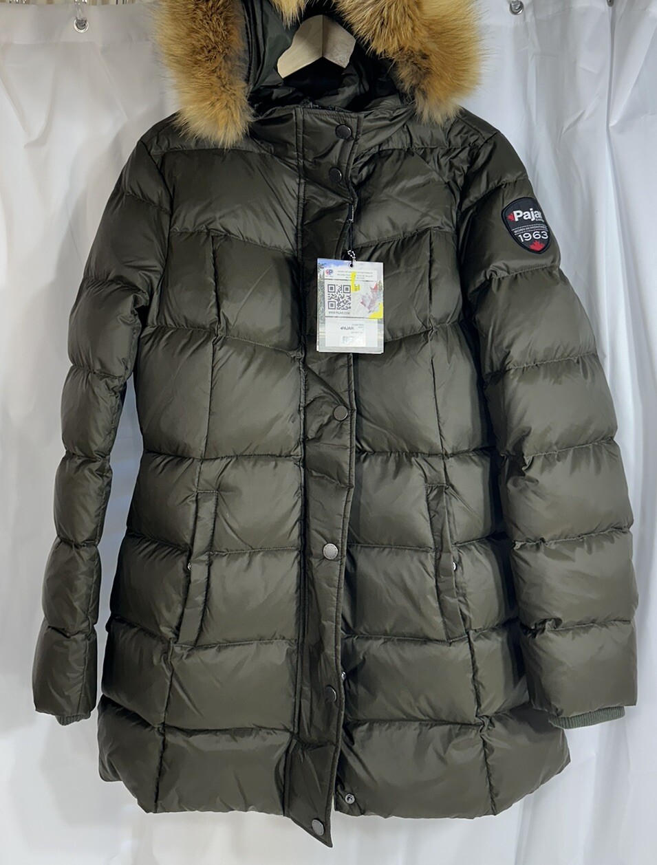 Pajar Roxy Women's Duck Down Fox Fur Trim Puffer Coat Winter Jacket M