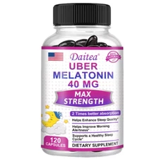 Melatonin for Adults 40 Mg Helps Relieve Sleep Disturbances and Improve Sleep Qu