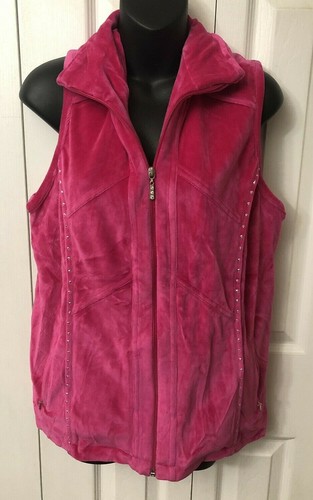 Quaker Factory Damen Kunstsamt rosa Weste Pailletten Größe Medium Neu