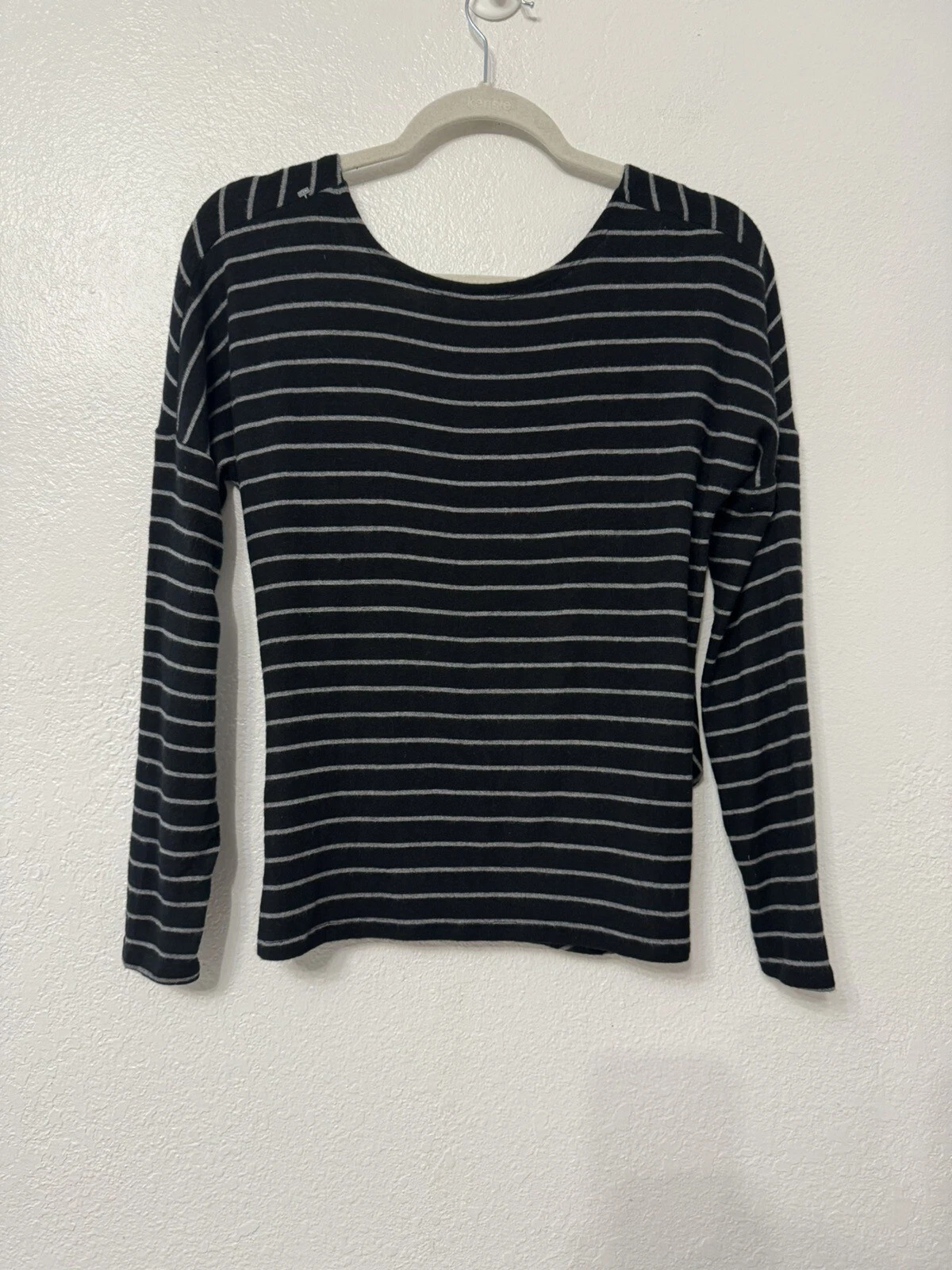 beyond-yoga crossbody back long sleeve soft stripes shirt
