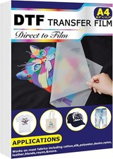DTF Transfer Film 8.3" x 11.7" 50 Sheets PET Direct to Film Heat Transfer...
