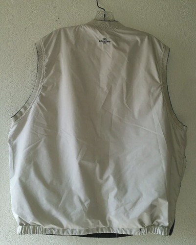 Sharp Reversible DOCKERS GOLF Size L Vest w/Pockets Black Plaid- Stone Solid - Picture 3 of 12
