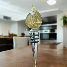 Wine Bottle Stopper with Amber Stone.Amber Gift for Men.Amber Bar Acessories.