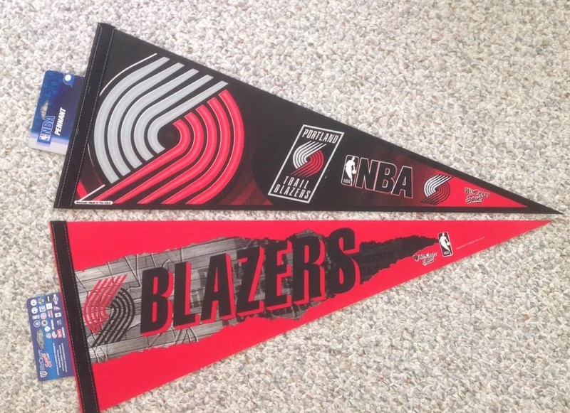 NBA Portland Trailblazers early 2000’s full size 2 pennant Lot Wincraft New Mint