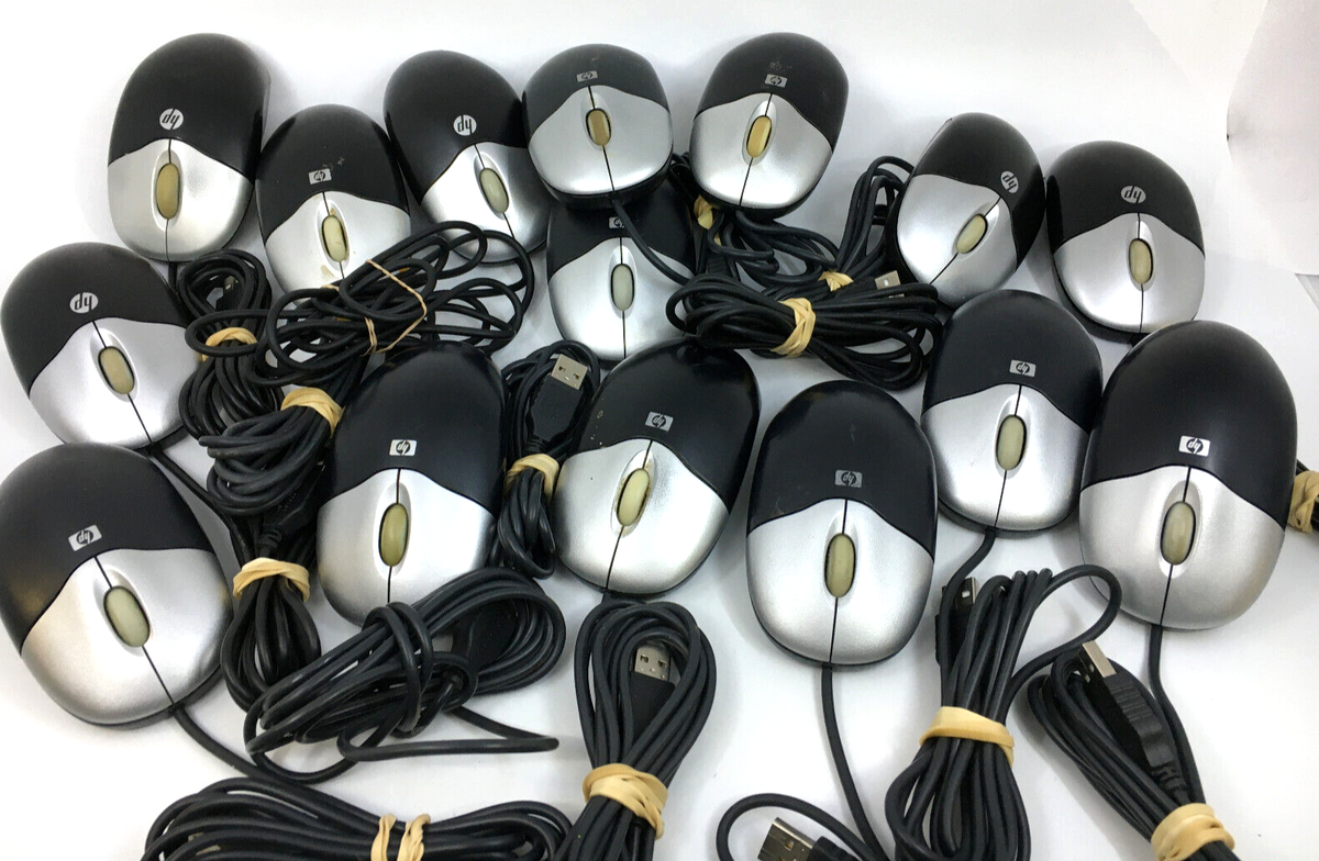 Lot of 15 Genuine HP 265986-011 Optical Mouse Black Wired USB 2