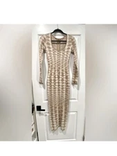 Bodycon Long Sleeve dress size small in nude color