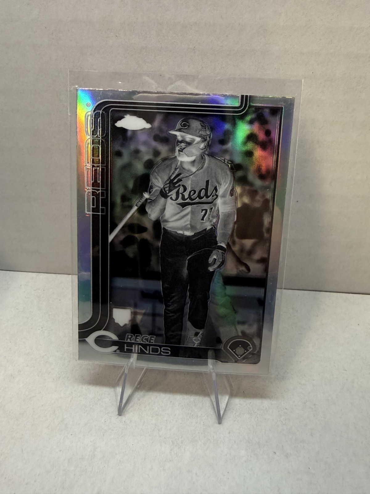 2025 Topps Chrome - Rece Hinds #253 Negative Refractor (RC) Reds