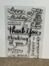 Clear Stamp Set - Words Phrases - Birthday, Hello, Friend, Thank You