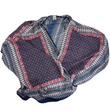 Japna Kimono Shawl Cardigan Blue White Pink PLAID One Size Fits All