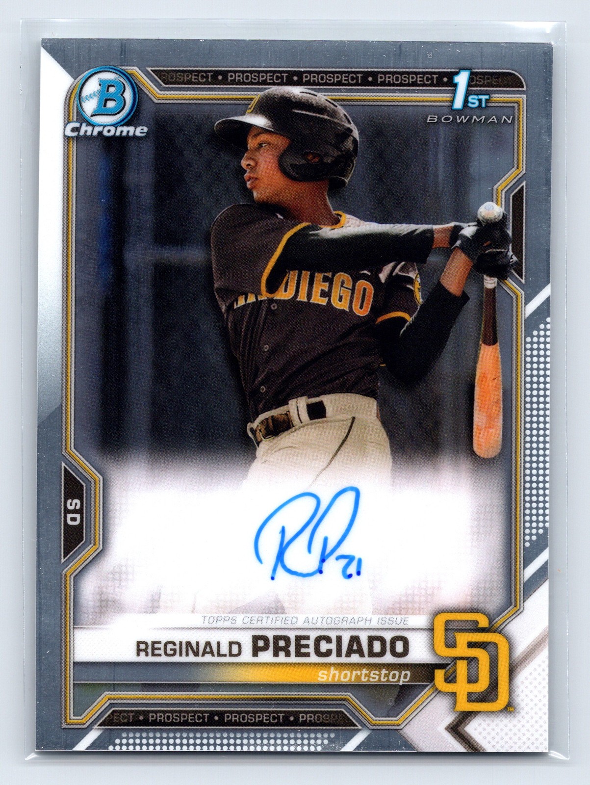 2021 Bowman Chrome #CPA-RPR Reginald Preciado Prospect Autographs