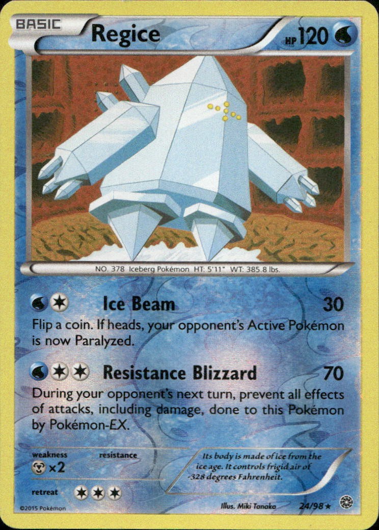 Regice 24/98 XY - Ancient Origins Reverse Holo R HP Pokémon — English