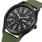 Mens Quartz Field Watch Easy Read 24-Hour Military Style Durable Nylon Band New