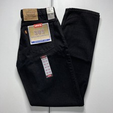 Vintage 90s Levis 505 Orange Tab Regular Straight Black Jeans Size 36x32 34x33 