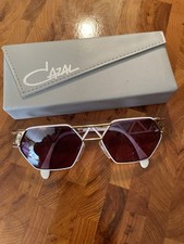 Vintage Cazal Eyeglass Frames. 1970s Geometric Style. Gold  White. Mod 960.