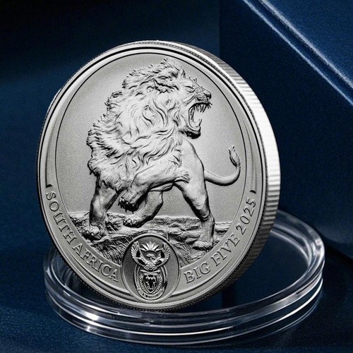 2025 South Africa Big Five Lion 1 Oz 999 Silver Coin - Foto 8 di 8