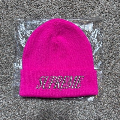 Supreme Crossover Beanie Pink SS20 Knit Hat Embroidered Logo