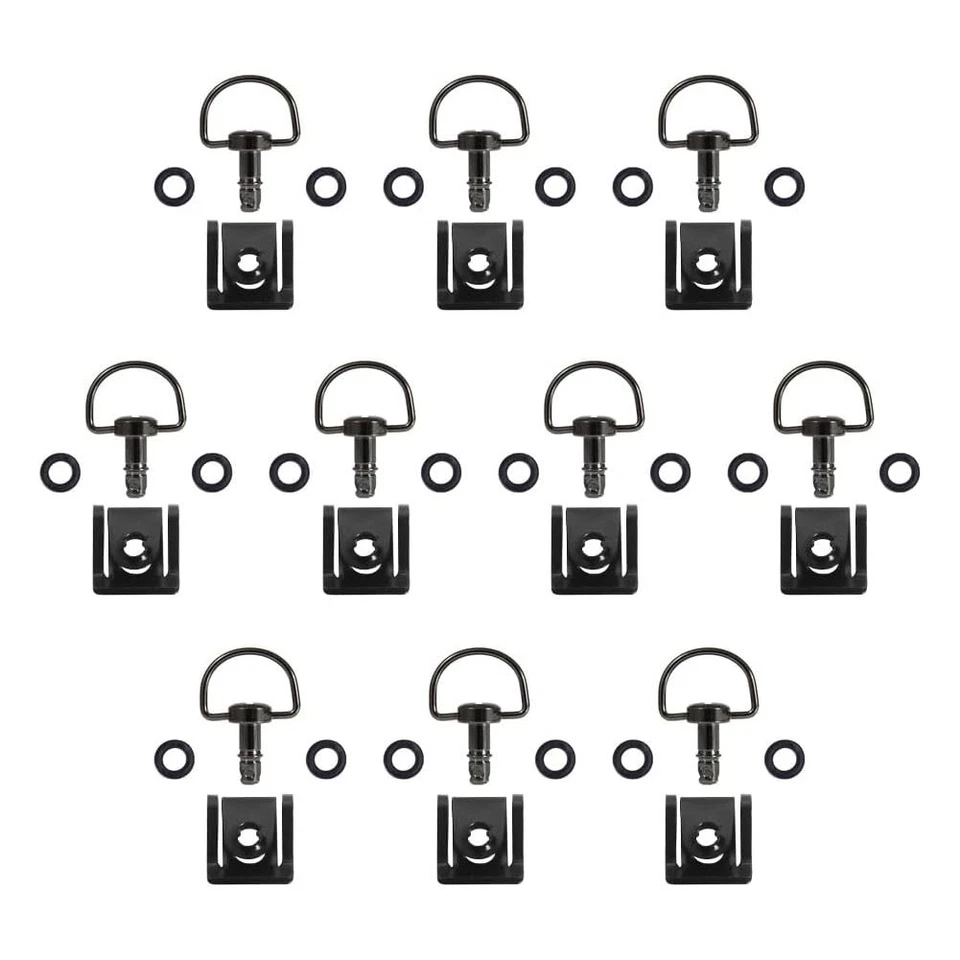 10X Sujetadores de carrera de motocicleta anillo en D de liberación rápida 1/4 vuelta sujetadores de carrera clip Foto 2 de 4