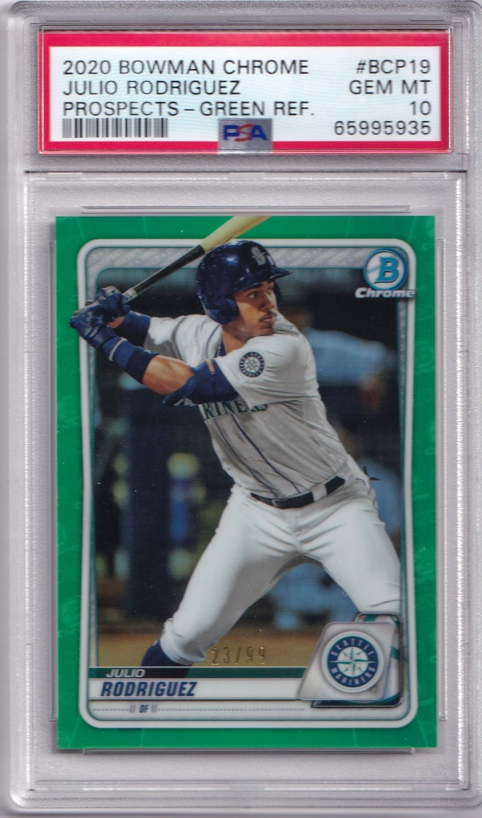 2020 Bowman Chrome Prospects Julio Rodriguez Green Refractor #d/99 PSA 10 #BCP19