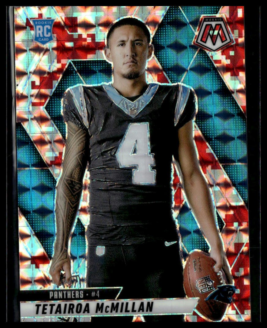 2025 Panini Mosaic #274 Tetairoa McMillan Mosaic Camo Red