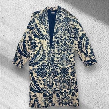 Kapital Damask Pattern Kakashi Coat Gown Navy 3 Japan Made JAPAN