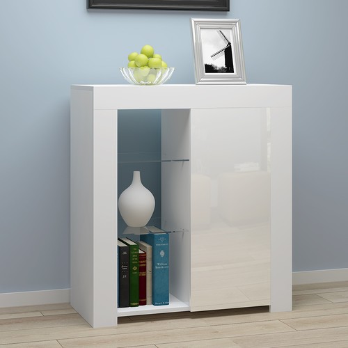 Wood Sideboard Display Cabinet with LED Lighting for Living Room Storage Cabinet - Picture 34 of 36