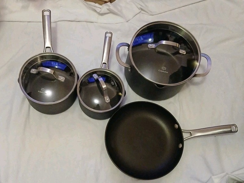 7pc Calphalon Classic Cookware Lot w/ Lids Pots & Pans, Excellent CONDITION!