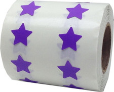 Purple Star Shape Stickers 0.50 Inch 1,000 Adhesive Labels