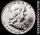1961-D Franklin Half Dollar- Silver- Choice Gem Brilliant Unc++++ Luster #K2133