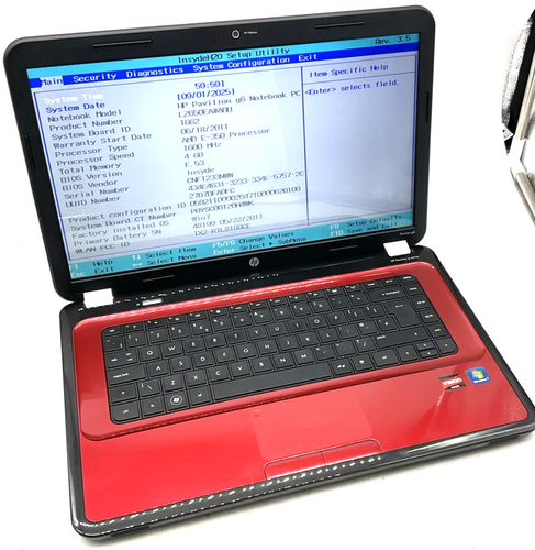 HP Pavillion G6 Notebook PC AMD E-350 1.60 GHZ 4GB Ram No HDD No OS - Picture 3 of 7