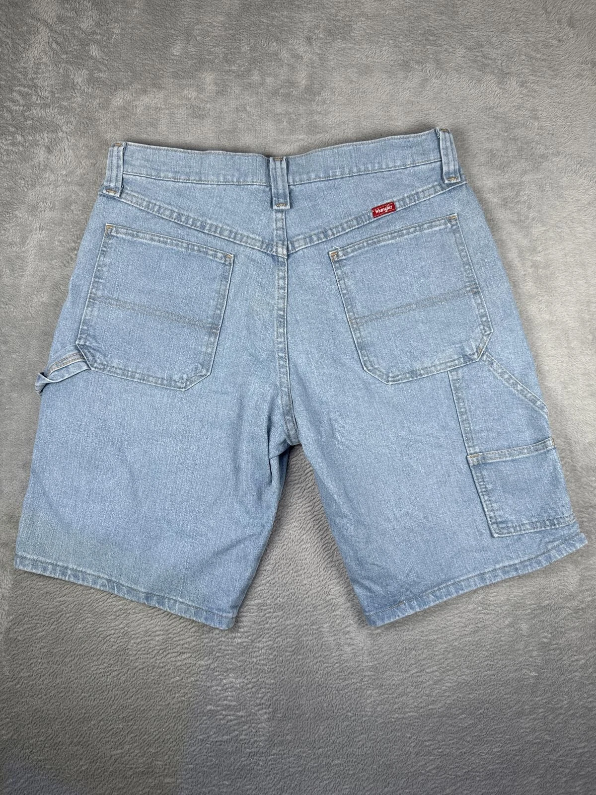 Y2K Wrangler Light Wash Denim Carpenter Cargo Shorts W32