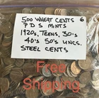 500 Lincoln Wheats 1909-58 PDS Mints 50s 40s 30s 20s Teens UNCs Steels FREE SHIP