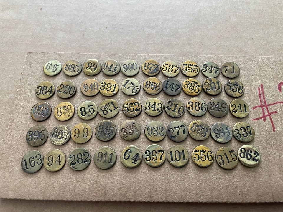Vintage BRASS HEAD Screen Door Window Numbered Thumb Tacks 50pcs #2 | eBay